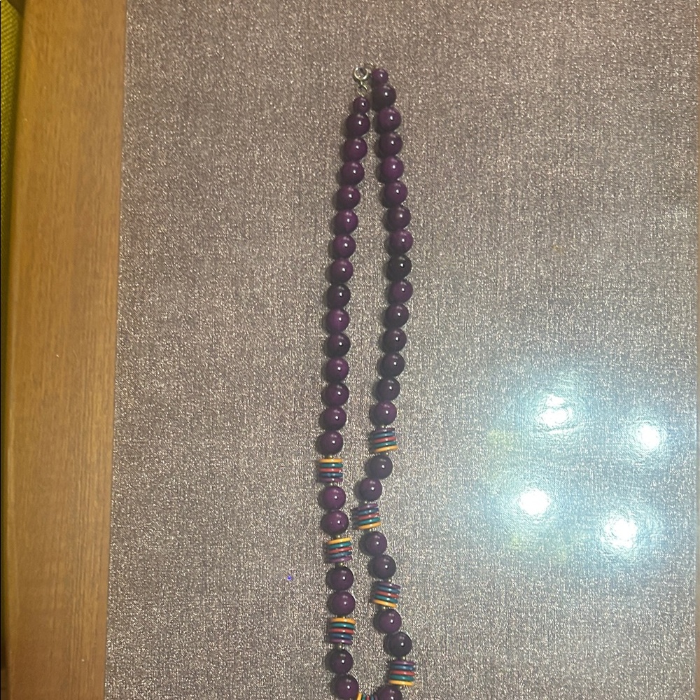 Chic Purple Beaded Necklace